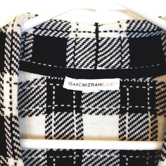 Isaac Mizrahi live QVC Cardigan Plaid Sweater size L - Picture 2 of 3